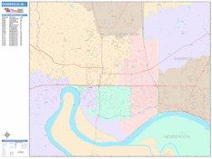 Evansville Digital Map Color Cast Style