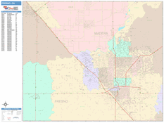 Fresno Digital Map Color Cast Style