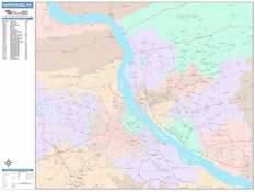 Harrisburg Digital Map Color Cast Style