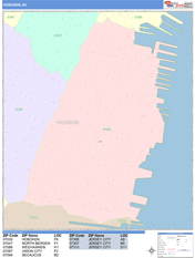 Hoboken Digital Map Color Cast Style