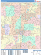 Indianapolis Digital Map Color Cast Style