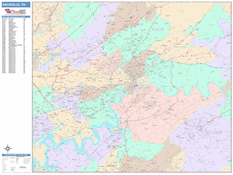 Knoxville Digital Map Color Cast Style