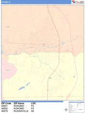 Kokomo Digital Map Color Cast Style