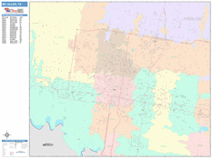 McAllen Digital Map Color Cast Style