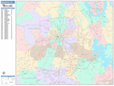 Nashville Digital Map Color Cast Style