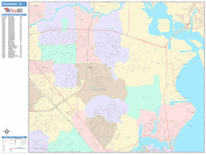 Pasadena Digital Map Color Cast Style