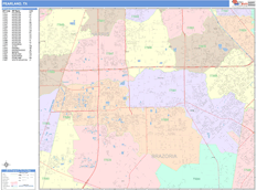 Pearland Digital Map Color Cast Style