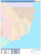 Pensacola Digital Map Color Cast Style