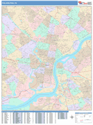 Philadelphia Digital Map Color Cast Style