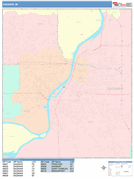 Saginaw Digital Map Color Cast Style