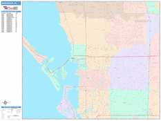 Sarasota Digital Map Color Cast Style