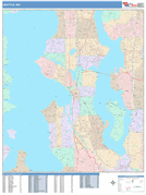 Seattle Digital Map Color Cast Style
