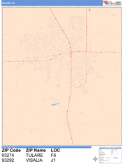 Tulare Digital Map Color Cast Style