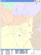 Valdosta Digital Map Color Cast Style