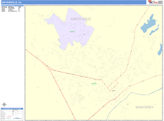 Watsonville Digital Map Color Cast Style