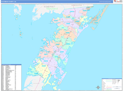 Accomack County, VA Digital Map Color Cast Style