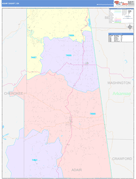 Adair County, OK Digital Map Color Cast Style