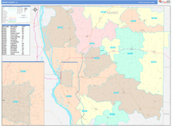 Adams County, IL Digital Map Color Cast Style