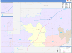 Adams County, WA Digital Map Color Cast Style