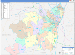 Albany County, NY Digital Map Color Cast Style