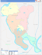 Alexander County, IL Digital Map Color Cast Style