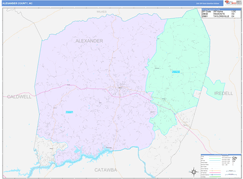 Alexander County, NC Digital Map Color Cast Style