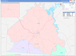 Allen County, KY Digital Map Color Cast Style