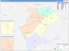 Allendale County, SC Digital Map Color Cast Style