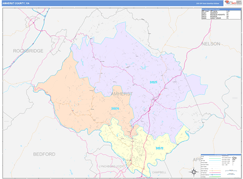 Amherst County, VA Digital Map Color Cast Style