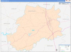 Anderson County, KY Digital Map Color Cast Style