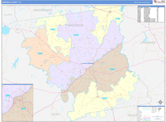 Anderson County, TX Digital Map Color Cast Style