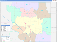 Andrew County, MO Digital Map Color Cast Style