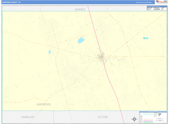 Andrews County, TX Digital Map Color Cast Style