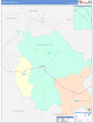 Appomattox County, VA Digital Map Color Cast Style