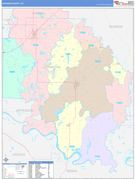 Arkansas County, AR Digital Map Color Cast Style