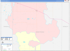 Armstrong County, TX Digital Map Color Cast Style