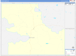 Arthur County, NE Digital Map Color Cast Style