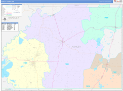 Ashley County, AR Digital Map Color Cast Style