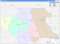 Atchison County, KS Digital Map Color Cast Style