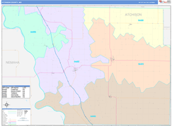 Atchison County, MO Digital Map Color Cast Style