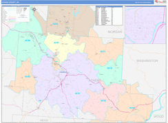 Athens County, OH Digital Map Color Cast Style