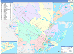 Atlantic County, NJ Digital Map Color Cast Style