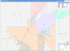 Atoka County, OK Digital Map Color Cast Style