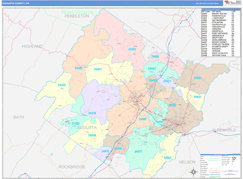 Augusta County, VA Digital Map Color Cast Style