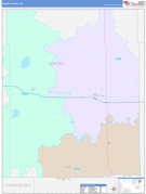 Aurora County, SD Digital Map Color Cast Style