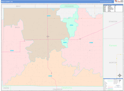 Baca County, CO Digital Map Color Cast Style