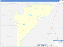 Baker County, GA Digital Map Color Cast Style