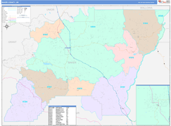 Baker County, OR Digital Map Color Cast Style