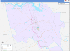 Baldwin County, GA Digital Map Color Cast Style