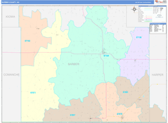 Barber County, KS Digital Map Color Cast Style